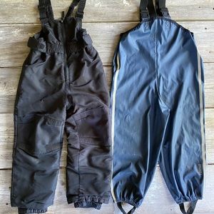 Kids 4T Reima rain pants and Cat & Jack snow bibs